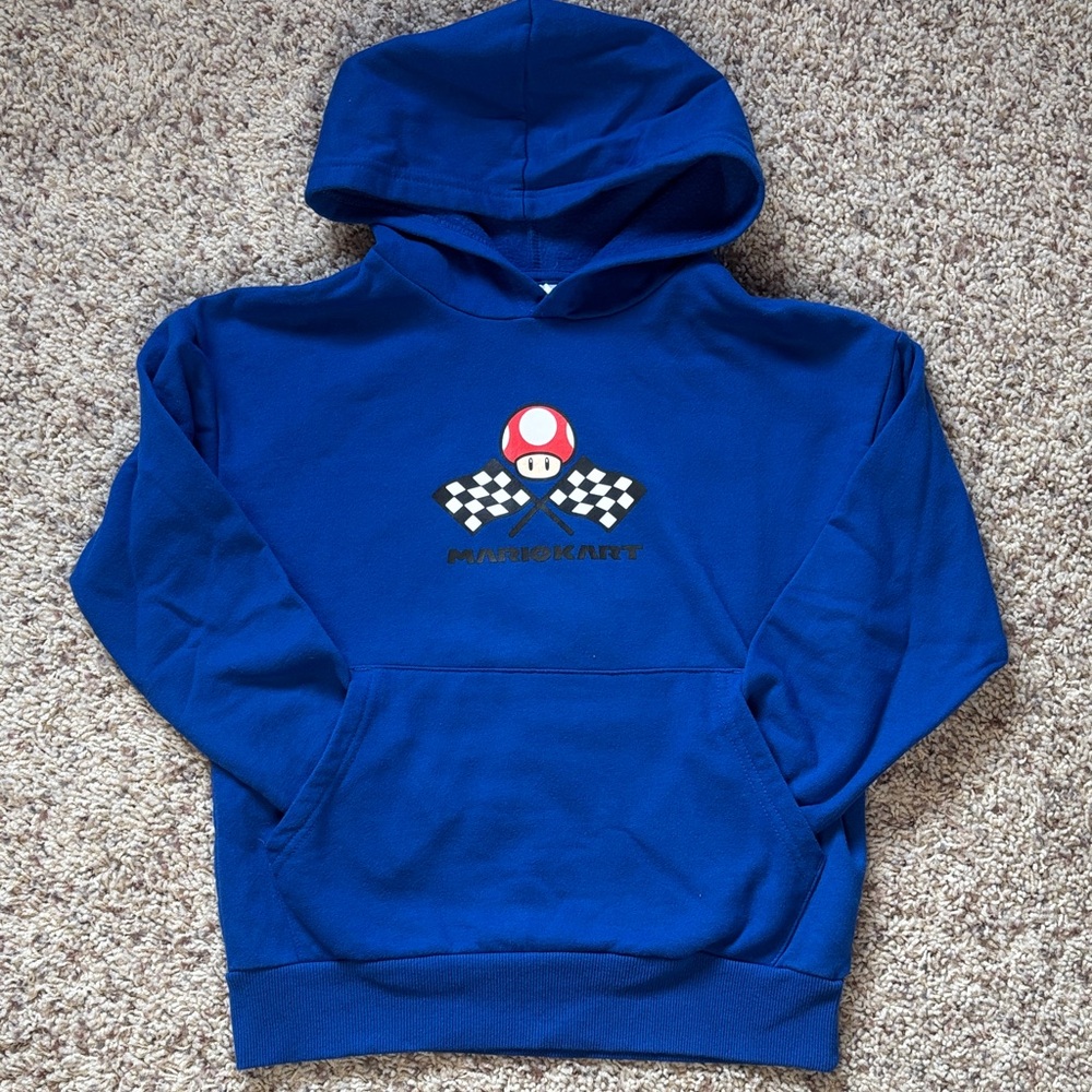 Blue Mario Kart Kids Hoodie